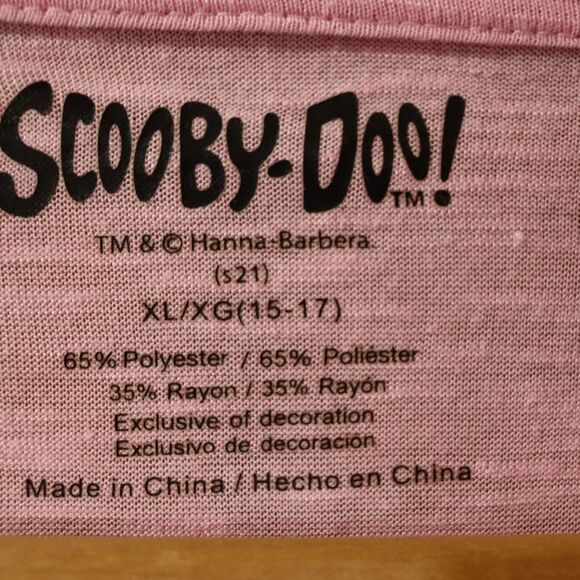 Scooby Doo XL Pink Graphic Tee Vintage Cartoon Nostalgia 90s - Picture 7 of 8